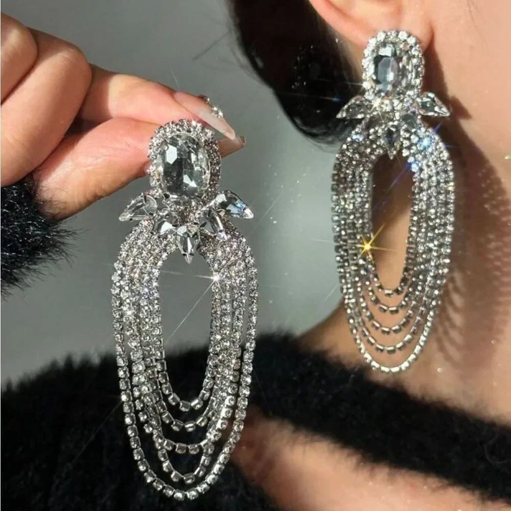 Rhinestones  statement earrings  A266